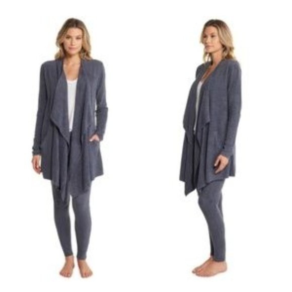 Barefoot Dreams Sweaters - Barefoot Dreams CozyChic Lite Island Wrap Open Cardigan Slate Blue - Size - S/M
